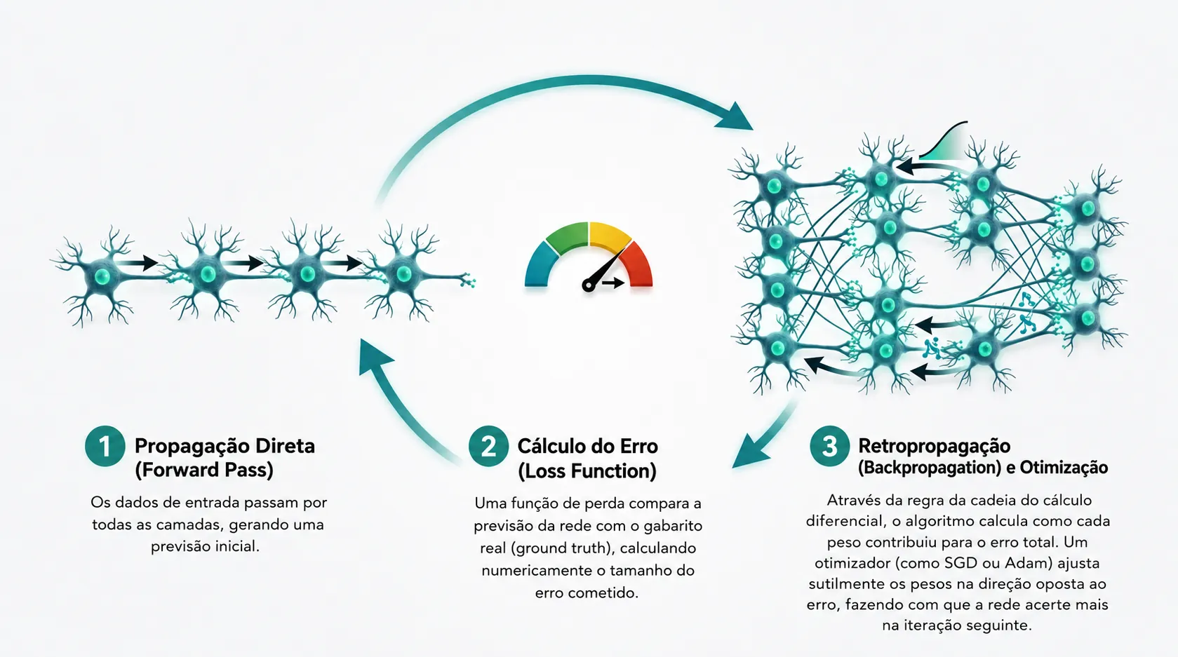 O Ciclo de Treinamento: Como a Rede Aprende